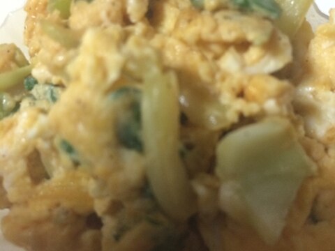 小松菜のオイスターソース卵とじ(o^^o)